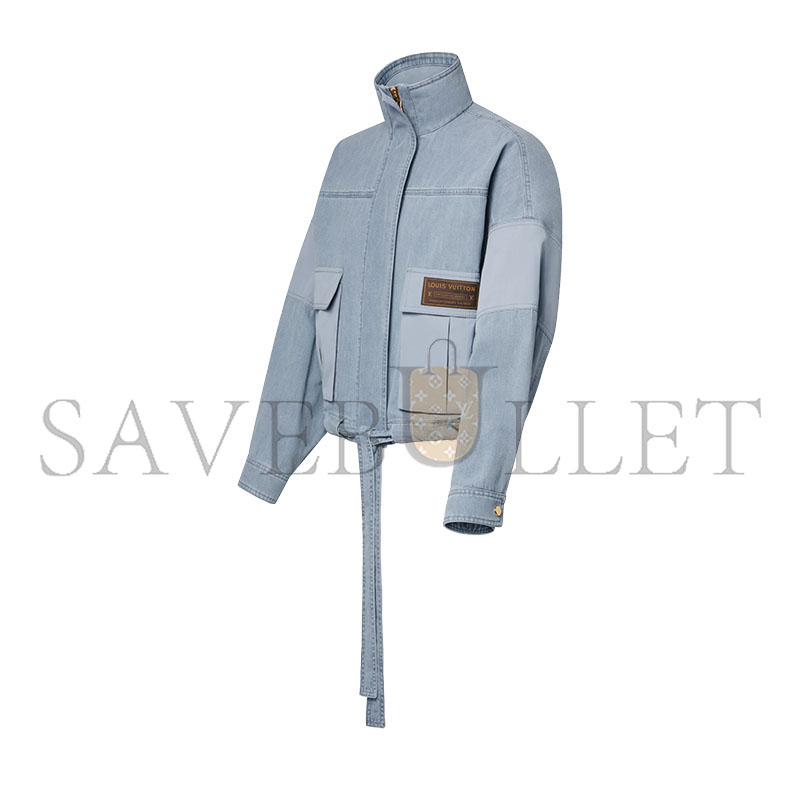 LOUIS VUITTON UTILITY POCKET WASHED DENIM JACKET 1AK1CX